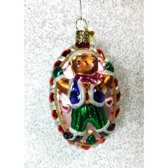Gingerbread Man Ornament  Blown Glass Old World Style 4 in. - Picture 1 of 5